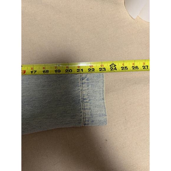 Old Navy Blue Denim Jacket Womens Medium Light Wash Trucker Distressed 1984 - Picture 10 of 13